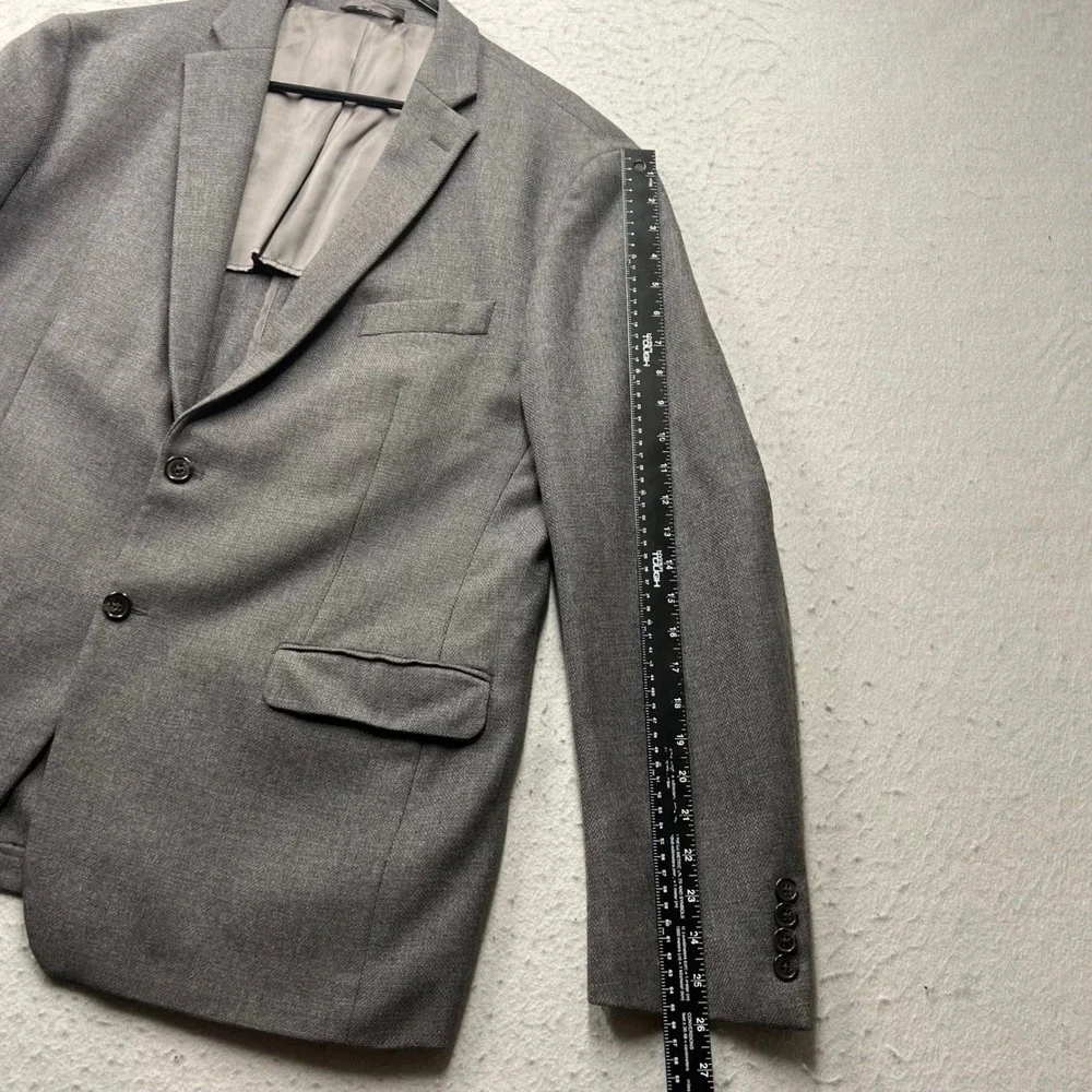 Lauren Ralph Lauren Mens 46R Grey 100% Wool Two Button Blazer Sport Coat Jacket
